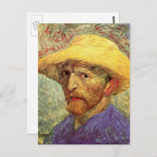 Vincent van Gogh Self Portret met Pet Briefkaart (Voorkant / Achterkant)