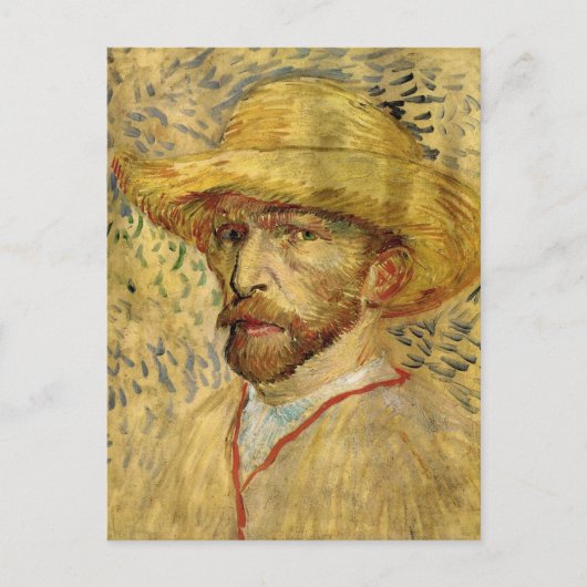Vincent van Gogh Self Portret met Pet Briefkaart (Voorkant)