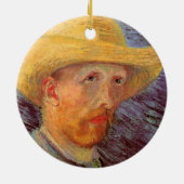Vincent van Gogh Self Portret met Pet Keramisch Ornament (Achterkant)