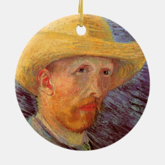 Vincent van Gogh Self Portret met Pet Keramisch Ornament (Achterkant)