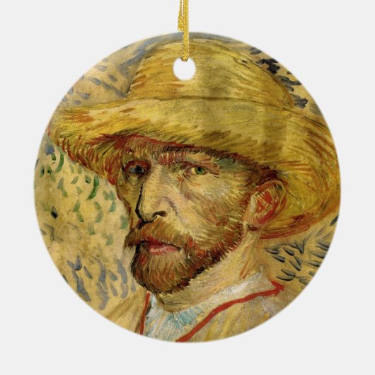 Vincent van Gogh Self Portret met Pet Keramisch Ornament (Achterkant)
