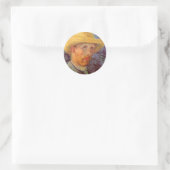 Vincent van Gogh Self Portret met Pet Ronde Sticker (Tas)