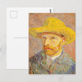Vincent Van Gogh Self Portret met Strw Pet Art Briefkaart (Voorkant / Achterkant)