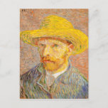 Vincent Van Gogh Self Portret met Strw Pet Art Briefkaart<br><div class="desc">Vincent Van Gogh Self Portret met Strw Pet Fine Art</div>