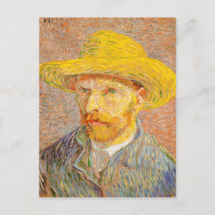 Vincent Van Gogh Self Portret met Strw Pet Art Briefkaart