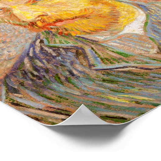 Vincent Van Gogh Self Portret met Strw Pet Art Poster (Hoek)