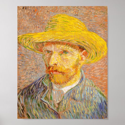 Vincent Van Gogh Self Portret met Strw Pet Art Poster (Voorkant)