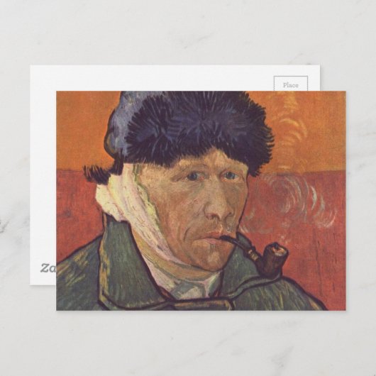Vincent Van Gogh - Self Portret with Bandaged Ear Briefkaart (Voorkant / Achterkant)