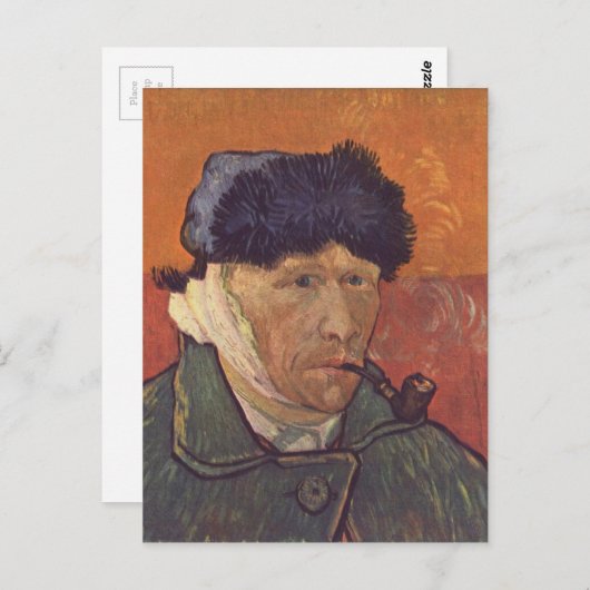 Vincent Van Gogh - Self Portret with Bandaged Ear Briefkaart (Voorkant / Achterkant)