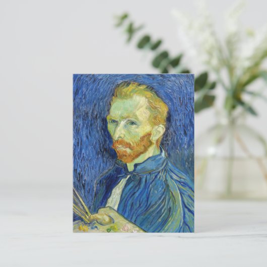 Vincent van Gogh - Self Portret with Palette Briefkaart (Staand voorkant)
