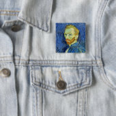 Vincent van Gogh - Self Portret with Palette Vierkante Button 5,1 Cm (In situ)