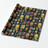 Vincent van Gogh Selfies Collage Cadeau Cadeaupapier (Uitgerold)