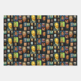 Vincent van Gogh Selfies Collage Cadeau  Inpakpapier Vel