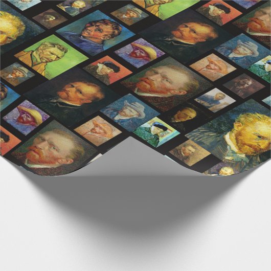 Vincent van Gogh Selfies Collage Gift Cadeaupapier (Hoek)