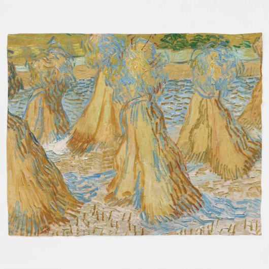 Vincent van Gogh - Sheaves of Wheat Fleece Deken (Voorkant (Horizontaal))