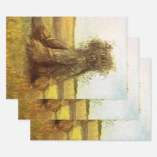 Vincent van Gogh - Sheaves of Wheat Inpakpapier Vel (Set)