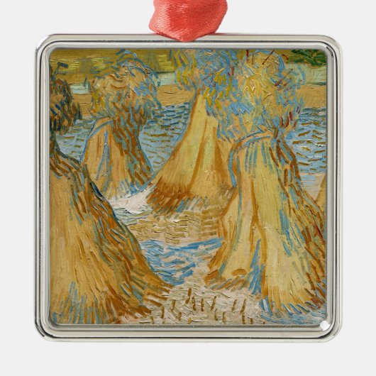 Vincent van Gogh - Sheaves of Wheat Metalen Ornament (Voorkant)