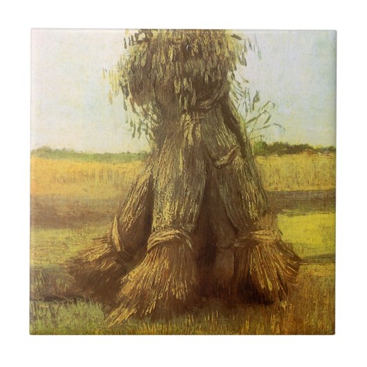 Vincent van Gogh - Sheaves of Wheat Tegeltje (Voorkant)