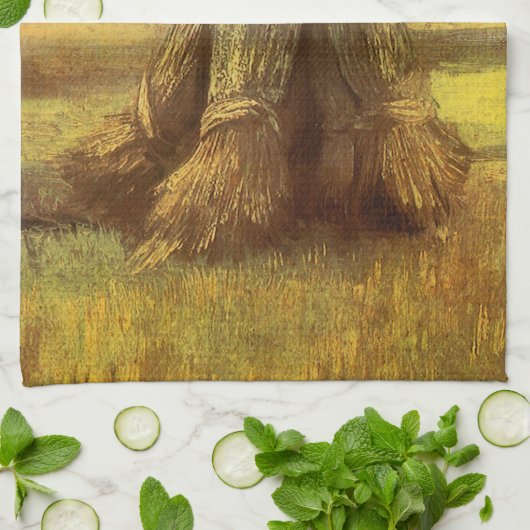 Vincent van Gogh - Sheaves of Wheat Theedoek (Gevouwen)