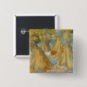 Vincent van Gogh - Sheaves of Wheat Vierkante Button 5,1 Cm (Voorkant /achterkant)