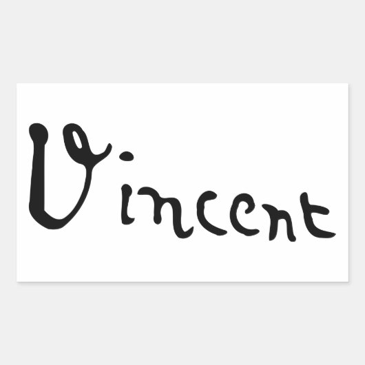 Vincent Van Gogh Signature Rechthoekige Sticker (Voorkant)