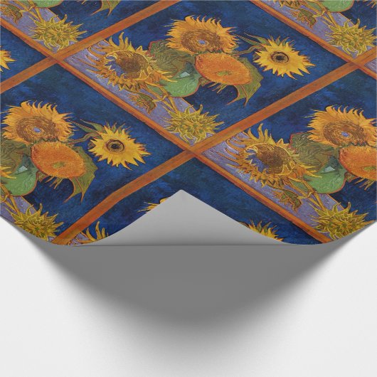 Vincent van Gogh Six Sunflower Fine Art GalleryHD Cadeaupapier (Hoek)