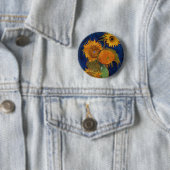 Vincent van Gogh Six Sunflower Floral GalleryHD Ronde Button 5,7 Cm (In situ)