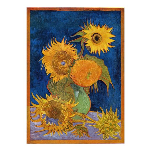 Vincent Van Gogh Six Sunflower Foto Uitbreiding Foto Afdruk (Voorkant)