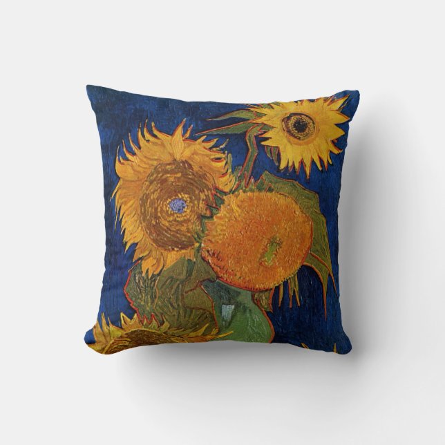Vincent van Gogh Six Sunflower GalleryHD Fine Art Kussen (Voorkant)