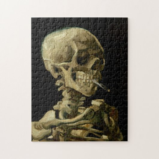 Vincent Van Gogh Skeleton met een brandende sigare Legpuzzel (Verticaal)