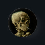 Vincent Van Gogh Skeleton met een brandende sigare Ronde Button 3,2 Cm<br><div class="desc">Vincent Van Gogh Skeleton with a Burning Cigarette Vintage Fine Art Button</div>