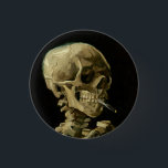 Vincent Van Gogh Skeleton met een brandende sigare Ronde Button 3,2 Cm<br><div class="desc">Vincent Van Gogh Skeleton with a Burning Cigarette Vintage Fine Art Button</div>