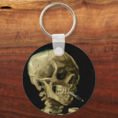 Vincent Van Gogh Skeleton met een brandende sigare Sleutelhanger (Voorkant)