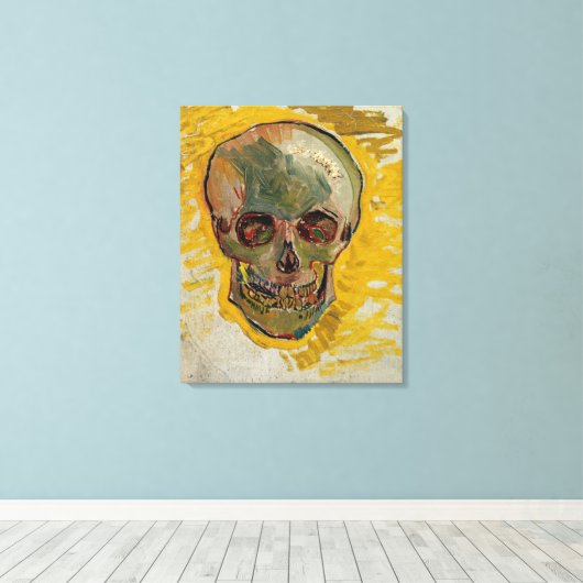 Vincent van Gogh - Skull 1887 #2 Canvas Afdruk (Insitu (Houten vloer))