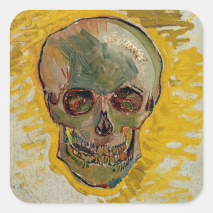 Vincent van Gogh - Skull 1887 #2 Vierkante Sticker