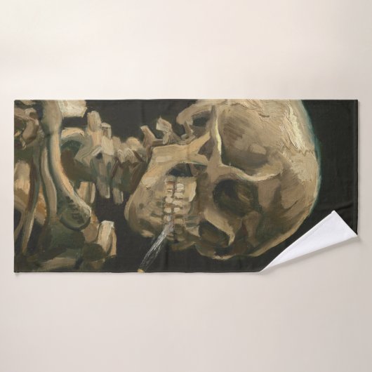 Vincent Van Gogh - Skull met Burning Cigarette Badhanddoek (Badhanddoek)