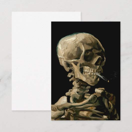 Vincent van Gogh - Skull met Burning Cigarette Bedankkaart (Voorkant / Achterkant)