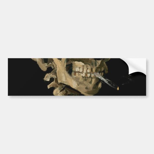 Vincent van Gogh - Skull met Burning Cigarette Bumpersticker (Voorkant)