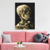 Vincent van Gogh - Skull met Burning Cigarette Canvas Afdruk (Insitu (Woonkamer))
