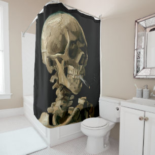 Vincent van Gogh - Skull met Burning Cigarette Douchegordijn