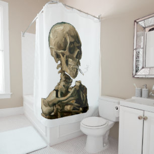 Vincent van Gogh - Skull met Burning Cigarette Douchegordijn