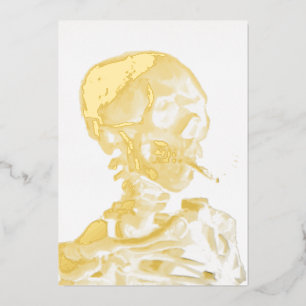 Vincent van Gogh - Skull met Burning Cigarette Folie Feestdagenkaart