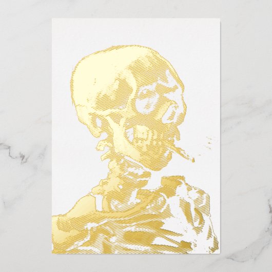 Vincent van Gogh - Skull met Burning Cigarette Folie Feestdagenkaart (Voorkant)
