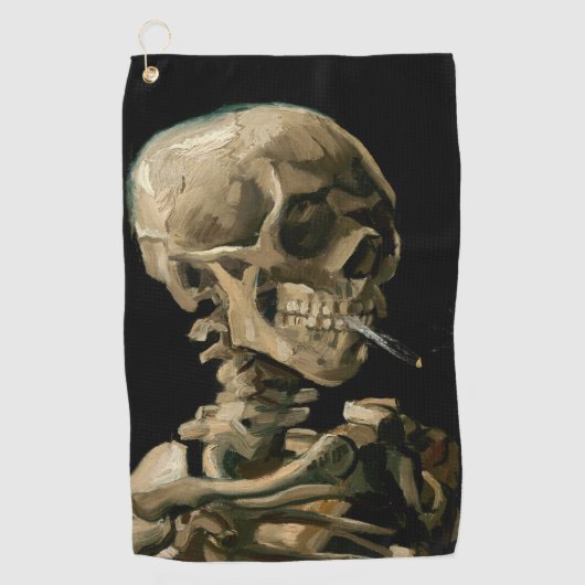 Vincent van Gogh - Skull met Burning Cigarette Golfhanddoek (Voorkant)