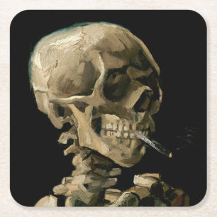 Vincent van Gogh - Skull met Burning Cigarette Kartonnen Onderzetters