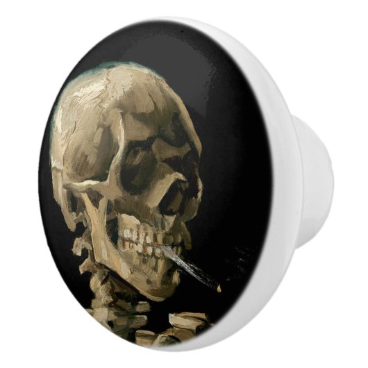 Vincent van Gogh - Skull met Burning Cigarette Keramische Knop (Rechts)