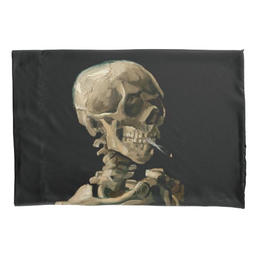Vincent van Gogh - Skull met Burning Cigarette Kussensloop (Voorkant)