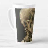 Vincent Van Gogh - Skull met Burning Cigarette Latte Mok (Linkerhoek)