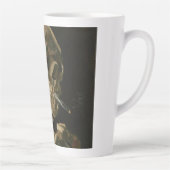 Vincent Van Gogh - Skull met Burning Cigarette Latte Mok (Rechts)