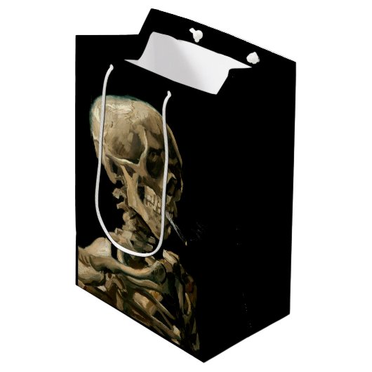 Vincent van Gogh - Skull met Burning Cigarette Medium Cadeauzakje (Voorkant Gekanteld)